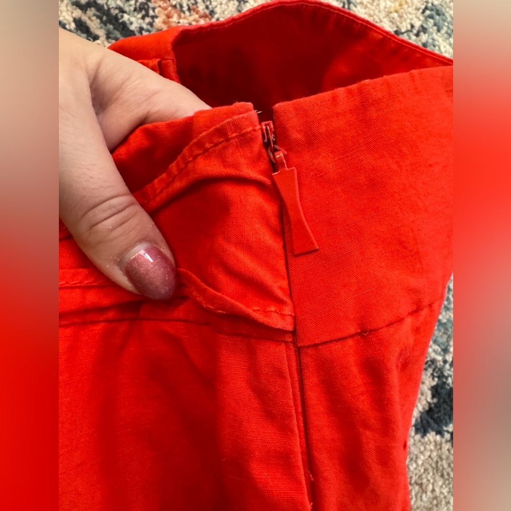 Kate Spade Vibrant Orange Slub Cotton/Linen Culotte Pants
Size 00 - Picture 5 of 9